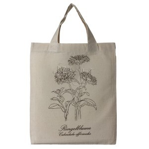 Small cotton tote with herbal design Marigold