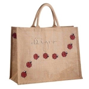 sustainable jute shopper with gussets