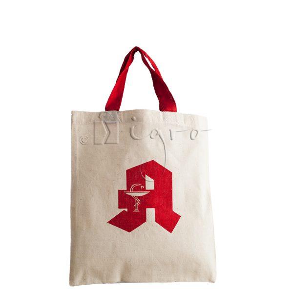 Small cotton tote with pharmacy design