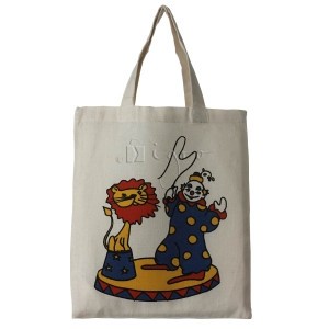 small cotton tote with clown