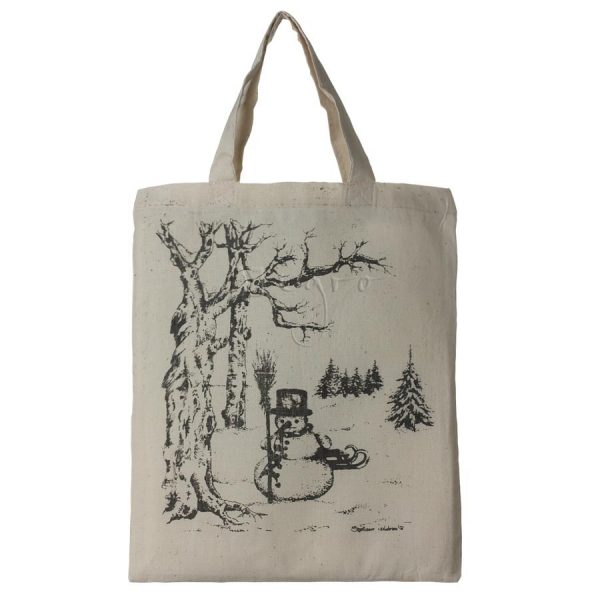 kleine Baumwolltasche Aufdruck "Winter"