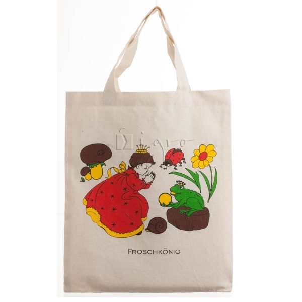 Small cotton totes with fairytale design, 5 motifs