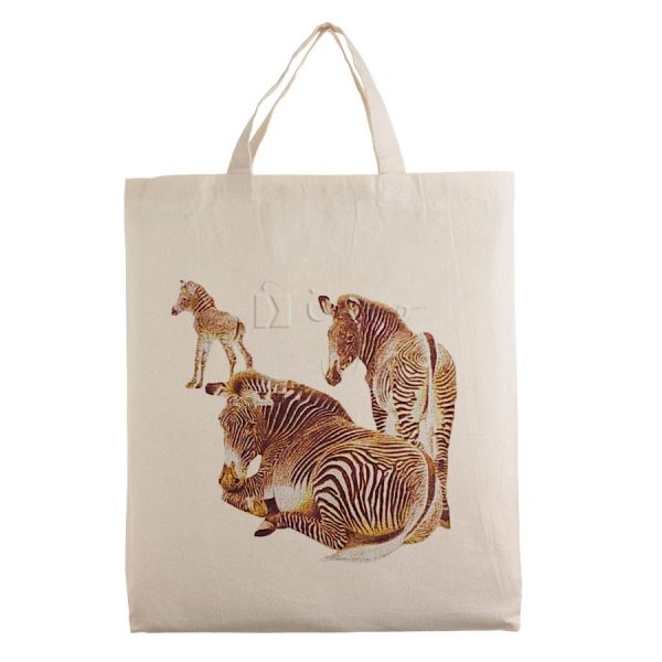 Kleine Baumwolltasche Aufdruck "Zebra"