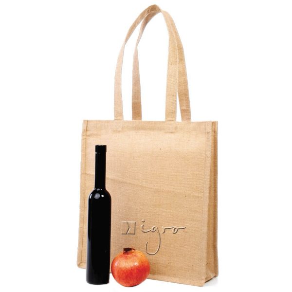 Jute Shopper, innen laminiert, mit Falz