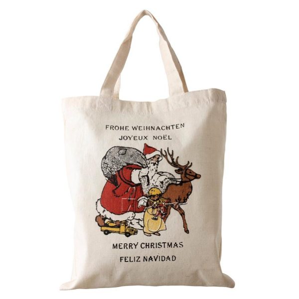 Kleine Baumwolltasche Aufdruck "Weihnachten"