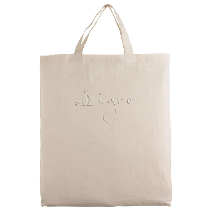 Cotton shopping bag with short handles