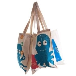 Cotton shopping bag with long handles