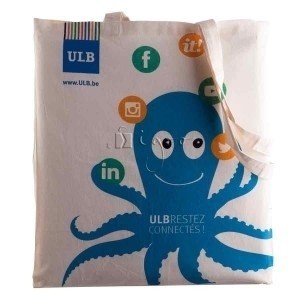 Cotton shopping bag with long handles