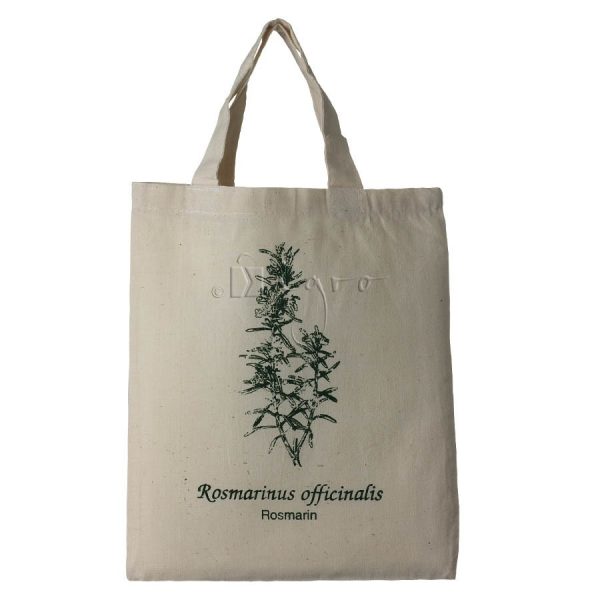 Small cotton tote with herbal design Rosemary