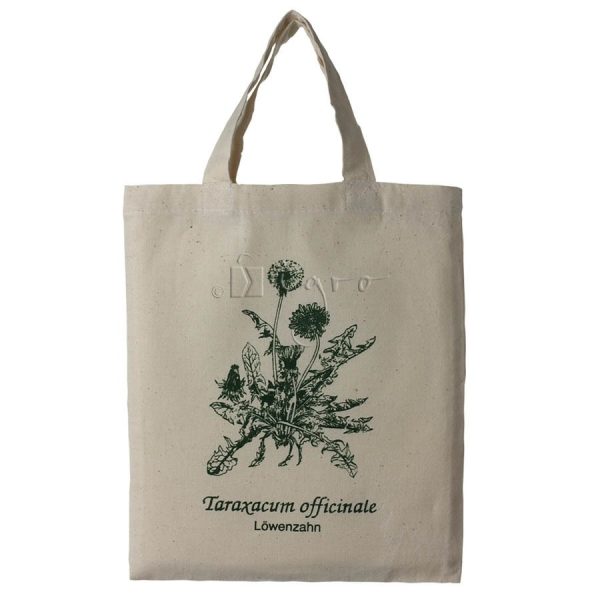 Small cotton tote with herbal design Dandelion