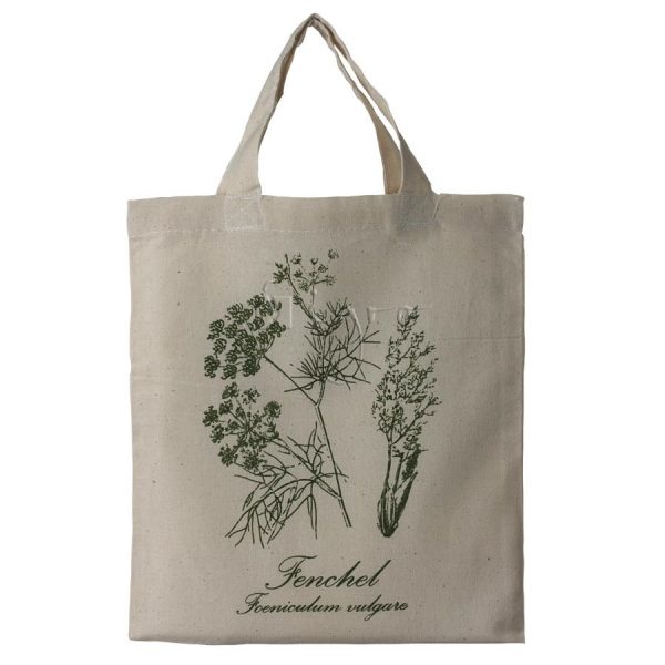 Small cotton tote with herbal design Fennel