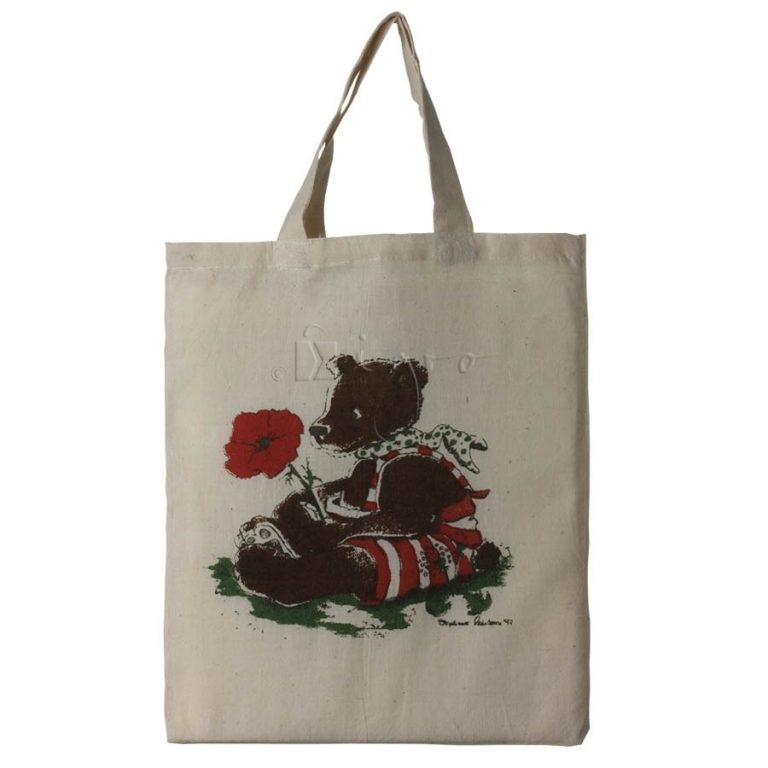 Kleine Baumwolltasche Bärchen mit kurzen Henkeln | IGRO