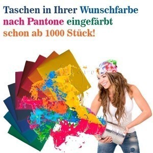 Schon ab 1000 Stück färben wir Baumwolltaschen ein