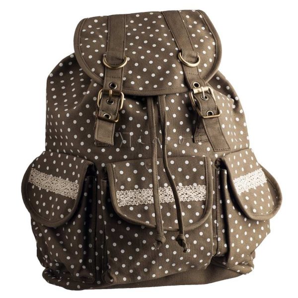 Canvas backpack with lace