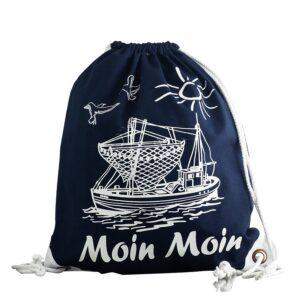 Rucksack mit Kordelzug und farbigen Ecken