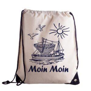 Rucksack mit Kordelzug und farbigen Ecken