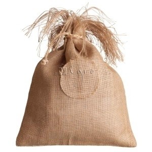 Jute sacklet with drawstring custom made by Igro