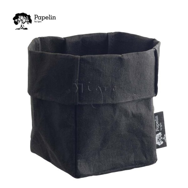 Black storage basket washable paper bags