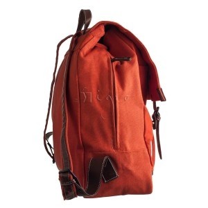 Canvas rucksack with leather details