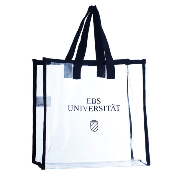 Durchsichtige Bibliothekstasche mit einseitigem Logo Druck