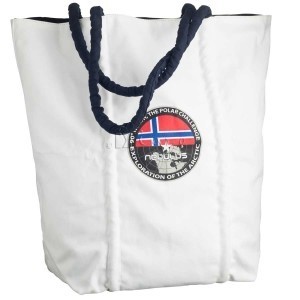 Strandtasche aus Baumwolle mit Kordeln